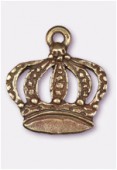 19x17mm Antiqued Brass Plated Crown Charms Pendant x2