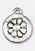 14mm Antiqued Silver Plated Daisy Charms Pendant x2