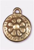 14mm Antiqued Brass Plated Daisy Charms Pendant x2