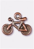 12x12mm Antiqued Copper Plated Bicycle Charms Pendant x2