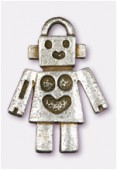 25x18mm Antiqued Silver Plated Robot Charms Pendant x1