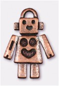 25x18mm Antiqued Copper Plated Robot Charms Pendant x1