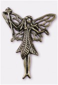 50x38mm Antiqued Brass Plated Fairy Pendant x1