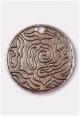 40mm Antiqued Copper Plated Nuees Pendant x1