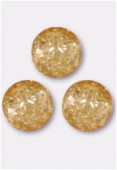 8mm Champagne Czech Pressed Glass Crackled Round Beads x12