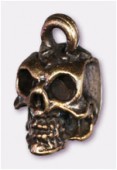 13x8mm Antiqued Brass Plated Death's-Head Charms Pendant x1