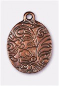 24x17mm Antiqued Copper Plated Bouquet Of Flowers Charms Pendant x1