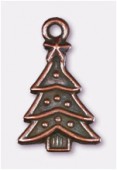 23x14mm Antiqued Copper Plated Christmas Tree Charms Pendant x1