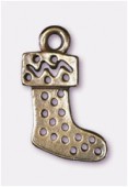 18x10mm Antiqued Brass Plated Christmas Boot Charms Pendant x2