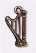 19x9mm Antiqued Brass Plated Harp Charms Pendant x2