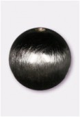 18mm Smooth Round Bead Brushed Satin Antiqued Silver x1