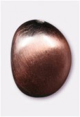 24x19mm Flat Oval Brushed Satin Copper x1