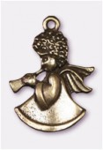 25x18mm Antiqued Brass Plated Angel Christmas Charms Pendant x1