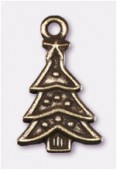 23x14mm Antiqued Brass Plated Christmas Tree Charms Pendant x1