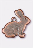 15x15mm Antiqued Copper Plated Rabbit Charms Pendant x2