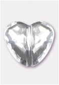 23x25mm Faceted Heart Crystal Acrylic Bead Crystal x1