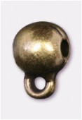 10x8mm Antiqued Brass Plated Wide Bail To Attach Charm Bead - European Style Large Hole x2