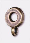 10x7mm Antiqued Brass Plated Wide Bail To Attach Charm Bead - European Style Large Hole x2