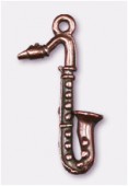 25x13mm Antiqued Copper Plated Saxophone Charms Pendant x2