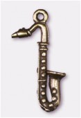 25x13mm Antiqued Brass Plated Saxophone Charms Pendant x2