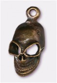 22x10mm Antiqued Brass Plated Gothic Death's-Head Charms Pendant x2