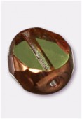 8mm Amethyst Olivine - Bronze Antique Czech Fire Polish Beveled Coin x4
