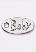18x9mm Antiqued Silver Plated Baby Charms Pendant x2