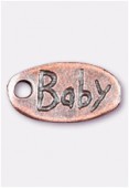18x9mm Antiqued Copper Plated Baby Charms Pendant x2