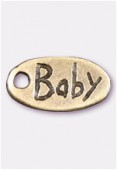 18x9mm Antiqued Brass Plated Baby Charms Pendant x2