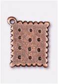 15x12mm Antiqued Copper Plated Cookie Charms Pendant x2