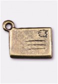 11x7mm Antiqued Brass Plated Envelope Charms Pendant x2