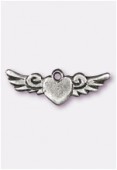 28x8mm Antiqued Silver Plated Winged Heart Charms Pendant x2