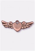 28x8mm Antiqued Copper Plated Winged Heart Charms Pendant x2