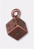 6x6mm Antiqued Copper Plated Dice Charms Pendant  x1