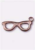21x7mm Antiqued Copper Plated Glasses Charms Pendant x2