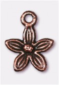 13x10mm Antiqued Copper Plated Flower Charms Pendant x2