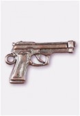 24x15mm Antiqued Copper Plated Gun Charms Pendant x1
