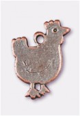 15x12mm Antiqued Copper Plated Hen Charms Pendant x2