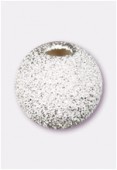 .925 Sterling Silver Stardust Round Beads 6mm x4