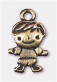 13x10mm Antiqued Brass Plated Bambino Charms Pendant x2