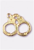 19x15mm Gold Plated Handcuffs Charms Pendant x2