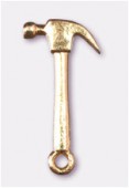 25x13mm Gold Plated Hammer Charms Pendant x2