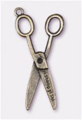 40x20mm Antiqued Brass Plated Scissors Pendant x1
