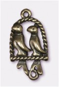 25x15mm Antiqued Brass Plated Roost Charms Pendant x1