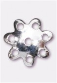 .925 Sterling Silver Flower Bead Cap 6.5mm x10