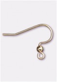 14K Gold Filled French Ear Wire (0.76mm) W / 3mm Bead x2