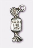 22x6mm Antiqued Silver Plated Candy Charms Pendant x2