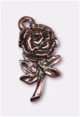 16x8mm Antiqued Copper Plated Rose Charms Pendant x2