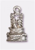 20x11mm Antiqued Silver Plated Tiered Cake Charms Pendant x1