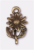 18x10mm Antiqued Brass Plated Sunflower Charms Pendant x2